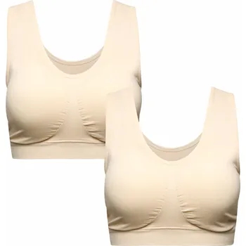 Dámské oblečení GREENICE Bezešvé podprsenky velké velikosti GREE-2377 2ks Barva: Béžová, Velikost: XL/2XL