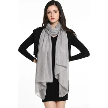 Šátek B-TOP Nadčasový lněný šátek v jednobarevném provedení