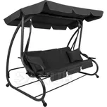 Zahradní houpačka Linda se stříškou a moskytiérou - 3-místná - tmavě šedá