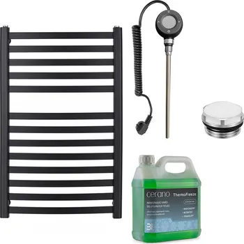 Radiátor CERANO - Koupelnový elektrický radiátorový set Paolo - WIFI - 600W - černá matná - 850x550 mm