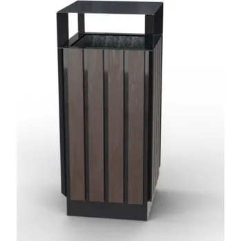 Venkovní odpadkový koš HTI Bezúdržbový koš Recyklát II Typ ukotvení: klasické (šrouby), Barva konstrukce: bílá komaxit (RAL 9003)