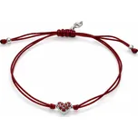 Stříbrný náramek Shamballa srdce s českým granátem