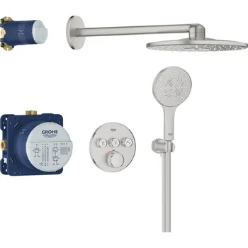 GROHE Grohtherm SmartControl - Sprchový systém pod omítku s hlavovou sprchou Rainshower SmartActive 310, supersteel 34863DC0