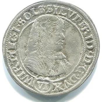 SLEZSKO. Württemberg-Öls. Silvius II. Friedrich (1669–1697). VI Kreuzer 1674 / SP. Ag.