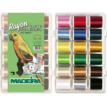 Galanterie Vyšívací nitě Madeira Rayon Smartbox (18x1000m)