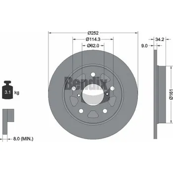 Brzdový kotouč Brzdový kotouč BENDIX Braking BDS2107