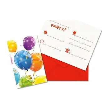 Pozvánka Pozvánky 6 ks Sparkling Balloons