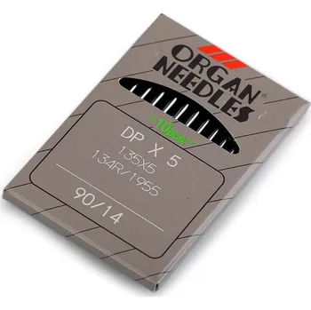 Nástroj na niť a příze Strojové jehly do průmyslových strojů 90 Organ nikl 10 krab.