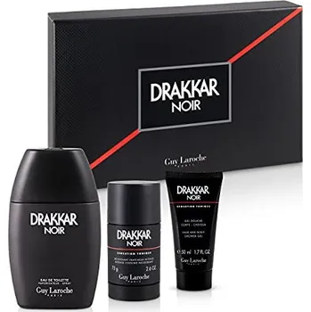 Kosmetická sada Guy Laroche Drakkar Noir Dárková sada, Toaletní voda EDT 100ml + deostick 75g + sprchový gel 50ml