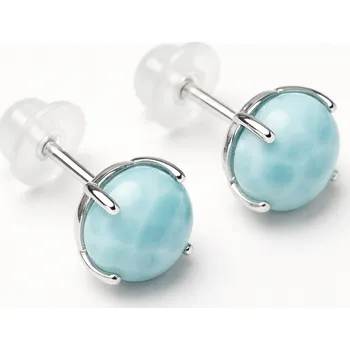 Náušnice Stříbrné náušnice larimar Purpose