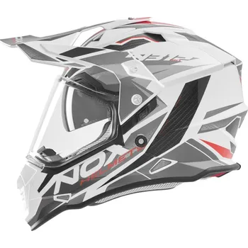 Motodoplněk přilba N312 TRACK, NOX (bílá, červená, vel. 2XL)