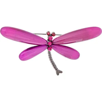 Brož Brož vážka se zirkony fialové barvy 9001030-16