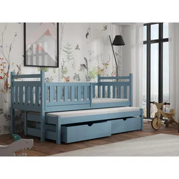 Dětská postel Dětská postel s přistýlkou Puchatek Barva dřeva: Modrá, 90x200