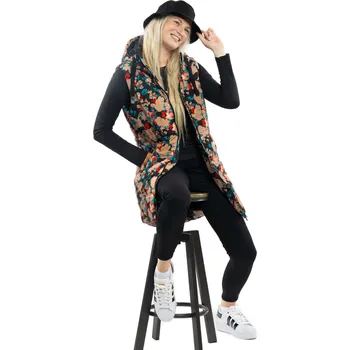 Dívčí bunda Dámská vesta AUTHORITY-V-PEPE printed Hnědá XXL