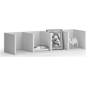 police Police na zeď PRIMO se 4 oddíly, 1000 x 310 x 250 mm, šedá
