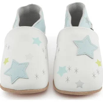 Capáčky LAIT ET MIEL LAIT ET MIEL Kožené capáčky s hvězdami LAI ET MIEL 0-6 měsíců Bílá 17-18