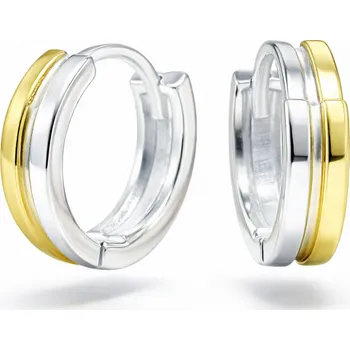 Náušnice Stříbrné kruhové náušnice bicolor Patilla