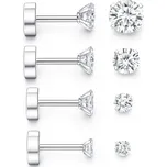 Ocelové náušnice se zirkonem Ardis - 2 mm