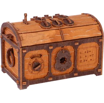 Puzzle 3D puzzle Wooden City 3D dřevěné puzzle Escape room: Truhla s pokladem 165 dílků