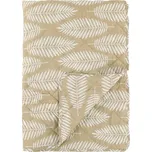 Béžový prošívaný bavlněný přehoz s tropickými listy Aix Quilt - 130*180 cm