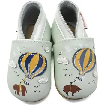 Capáčky LAIT ET MIEL Kožené capáčky s létajícím balónem 0-6 měsíců 17-18