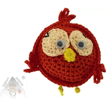 Velikonoční dekorace Dubový skřítek Háčkovaný ptáček Kukadýlko – roztomilý jarní společník tmavě oranžový