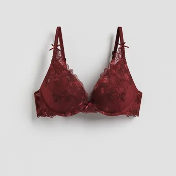 Podprsenka Reserved - Podprsenka push up s vyšíváním - mahagonová - 719HQ-93X - 719HQ-93X-75A