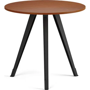 Konferenční stolek Konferenční stůl PRIMO ZEN, průměr 80 cm, černá podnož, třešeň