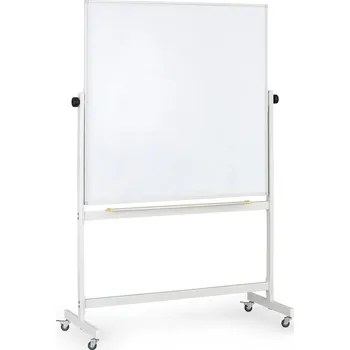 Mobilní otočná magnetická tabule, lakovaný povrch, 1200 x 1200 mm