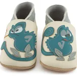 LAIT ET MIEL Kožené capáčky s chameleonem 2-3 roky Bílá 25-26