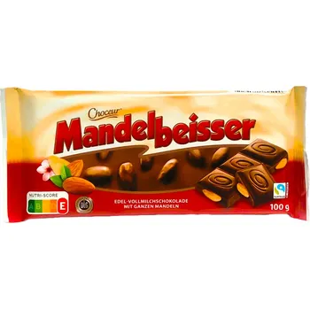 Čokoláda CHOCEUR MANDELBEISSER Edel - Vollmilchschokolade mit ganzen Mandeln - mléčná čokoláda s celými jádry mandlí - 100g