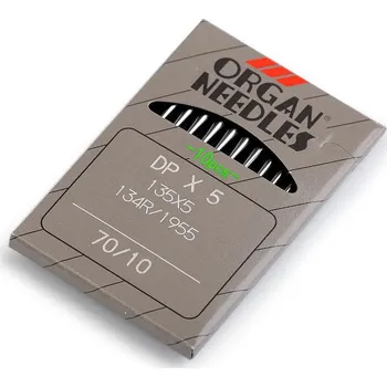 Nástroj na niť a příze Strojové jehly do průmyslových strojů 70 Organ nikl 10 krab.