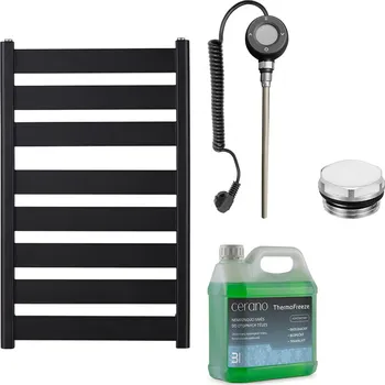 Radiátor CERANO - Koupelnový elektrický radiátorový set Marco - WIFI - 600W - černá matná - 920x550 mm