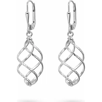 Náušnice Stříbrné visací náušnice Spirála