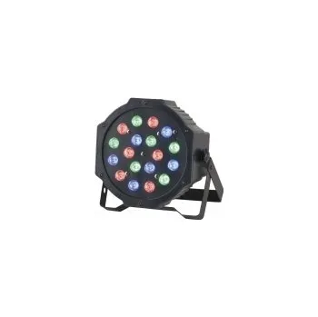 RGB LED flat PAR reflektor 18x 1,5 W s pasivním chlazením, DMX