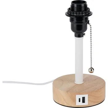 Lampička Brilagi - Stolní lampa s USB portem TABLON 1xE27/25W/230V dub/bílá