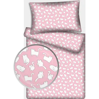 Povlečení Povlečení hladká bavlna LUX - Kocouři 140x200+70x90