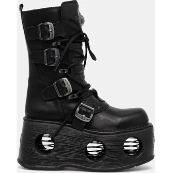 Pánská zimní obuv Kožené boty New Rock ITALI Y NOMADA NEGRO + SPACE MUELLES M.373.S2 černá 99X, EUR 40