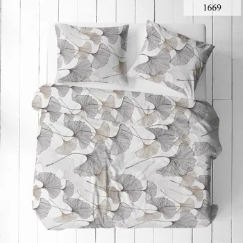 Povlečení Povlečení hladká bavlna LUX - Ginkgo - šedé 140x200+70x90