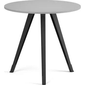 Konferenční stolek Konferenční stůl PRIMO ZEN, průměr 80 cm, černá podnož, šedá