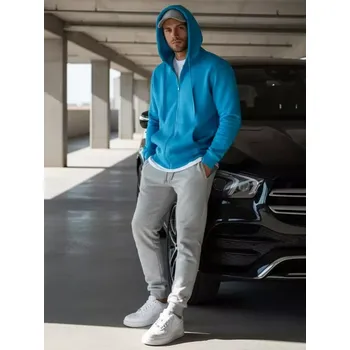 Pánské oblečení Pánská mikina DSTREET BX4689 SVĚTLE MODRÁ M