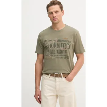Pánské tričko Bavlněné tričko Aeronautica Militare TS2535UJ00641 zelená 87X, vel. S