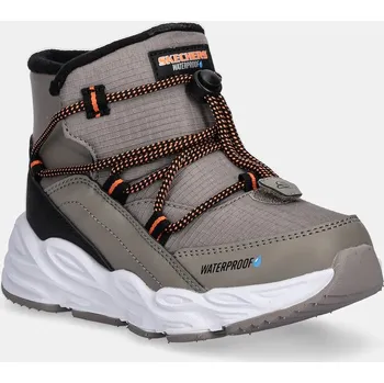 Chlapecké tenisky Dětské zimní boty Skechers TURBO TREAD - STORM GLIDER 406385L béžová 80X, EUR 28.5