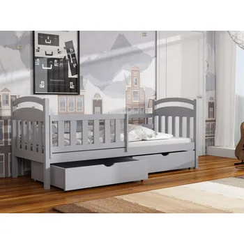 Dětská postel Dětská postel se zábranou Kubuš 2 Barva dřeva: Šedá, 80x180