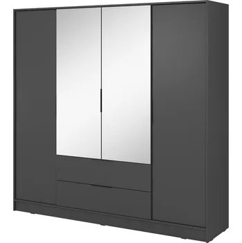 Šatní skříň Šatní skříň Kelly 4D 206 cm se zrcadlem grafit