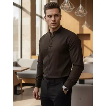 Pánská košile Pánská košile DSTREET DX2678 HNĚDÁ M