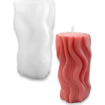 Silikonová forma na svíčku – válec s vlnou