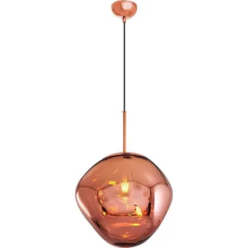 Lustr na lanku CRUMPLED 1xE27/24W/230V pr. 36 cm měděná