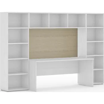 Knihovna Zadní stěna nad stůl INTEGRO, dub přírodní