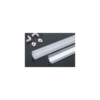 LED páska Hliníkový profil pro LED pásky, rohový MS-601, set, difuzor, držáky, koncovky, 1 m